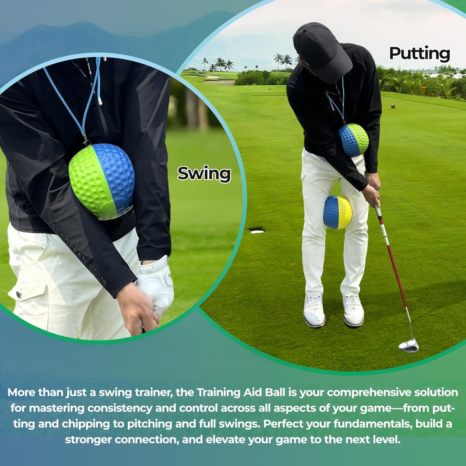 Golf Training Aid Ball for Impact Precision & Consistent Swings - Master Body Connection to Fix Slicing, Scooping &