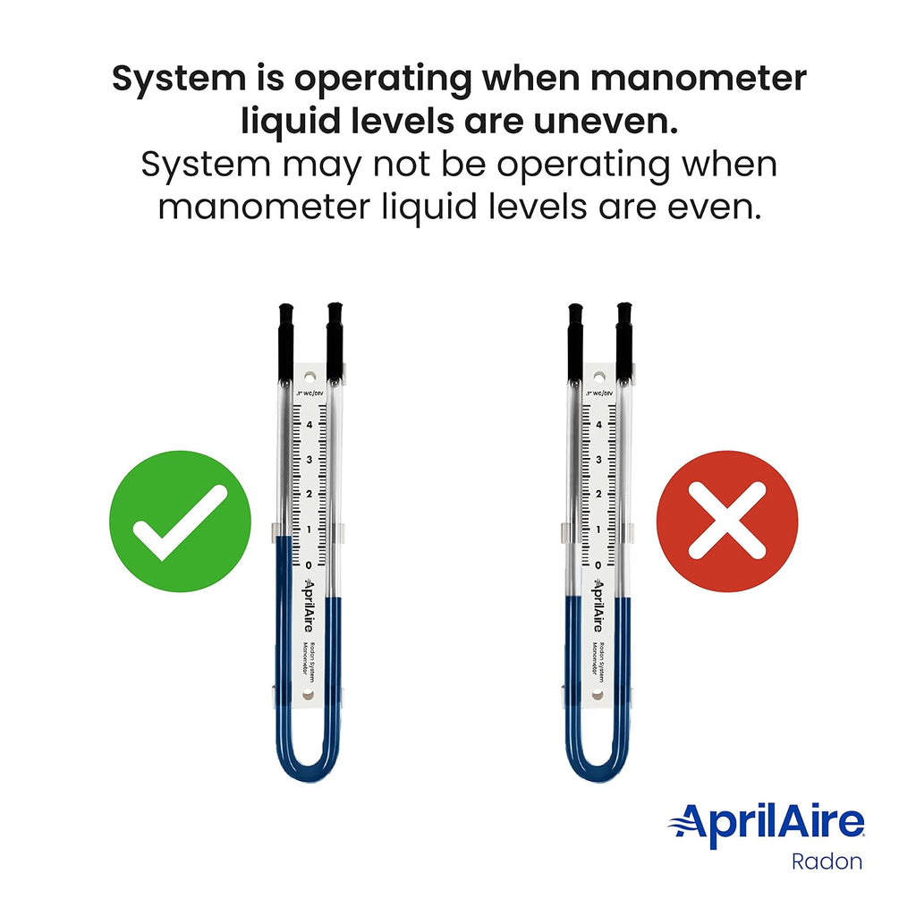 AprilAire Easy to Read 0-5" Manometer, Radon Manometer, ARN05M