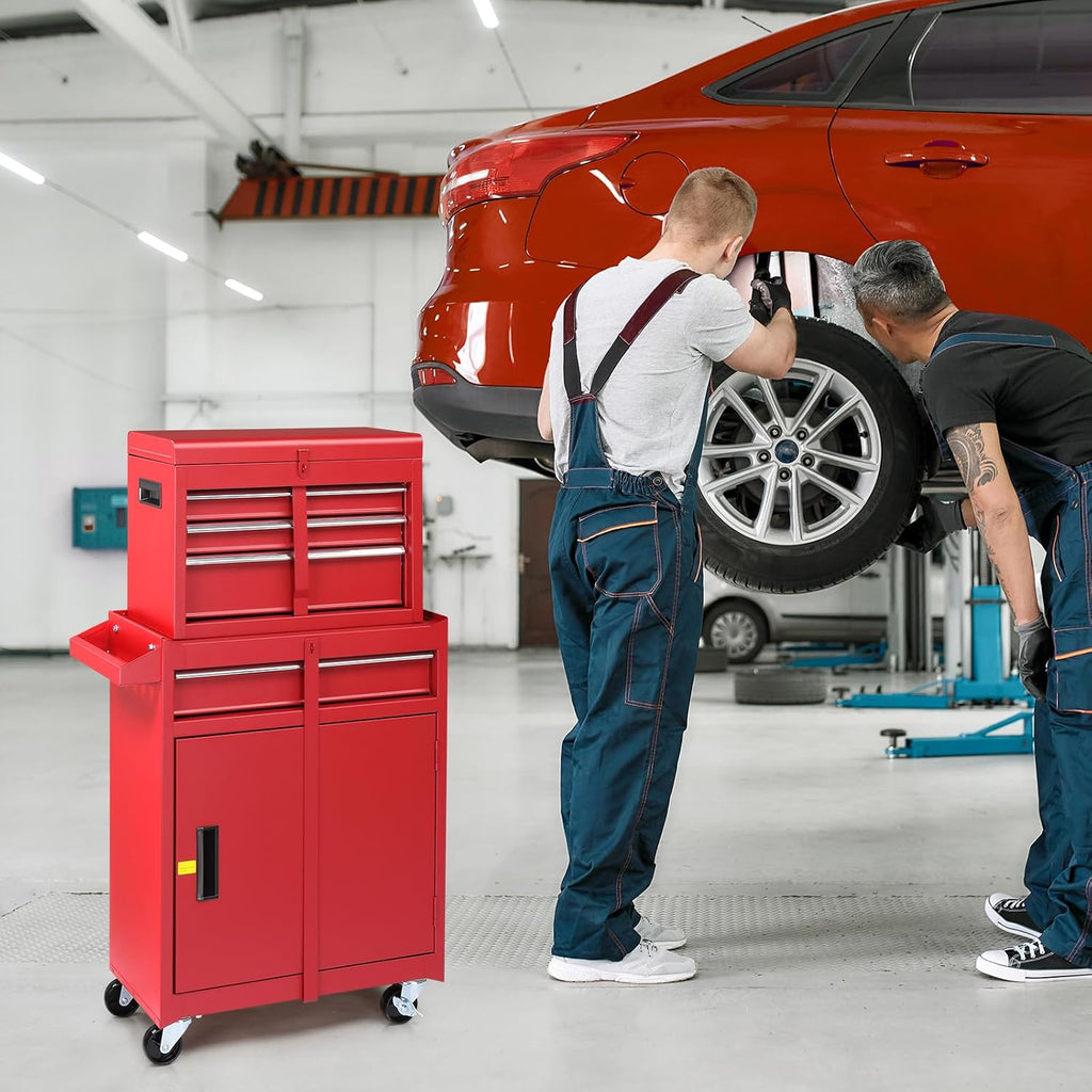 Rolling Tool Cart Utility Cart on Wheels, Heavy Duty Tool Chest Storage Tool Box Cart, Industrial Mechanic Service