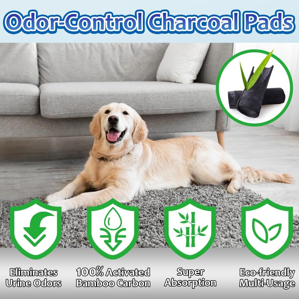 Charcoal Dog Pee Pads Extra Large 28“x34”, Puppy Pads XL 30 Count, Potty Pads for Dogs, Disposable Urine Bed Pads for
