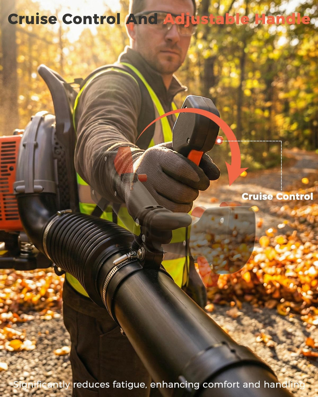 Backpack Blower, 63CC Gas Powered Leaf Blower with 665 CFM & 205 MPH for Commercial Lawn Care, Yard Debris & Snow