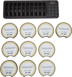 Wireless Calling System with 1 Host and 10 Pagers, 300m Range, Disc Charging, Flashing, Buzzer, and Vibration