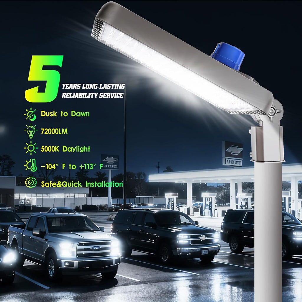 480W 2 Pack LED Parking Lot Lights with Slip Fit Adjustable