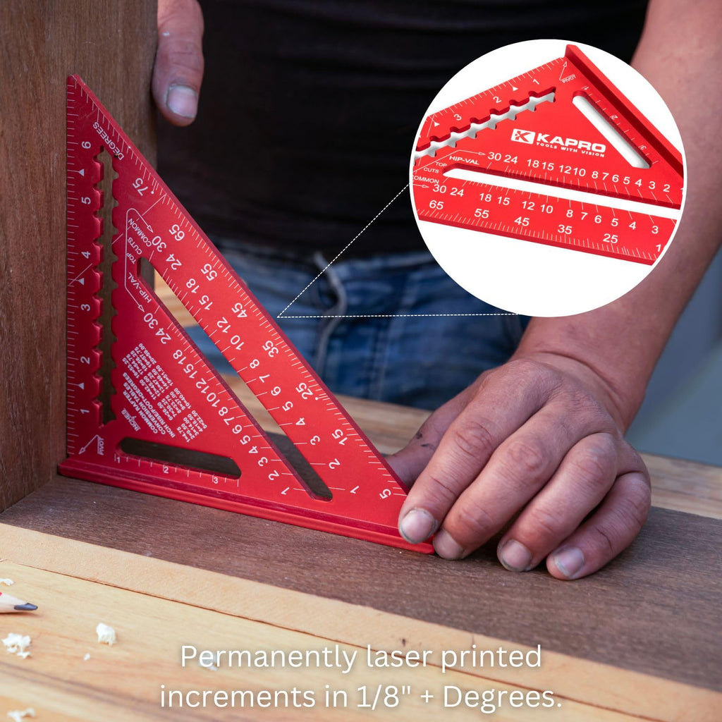 Kapro 446 High Definition Anodized Rafter Square - Red - 7 Inch