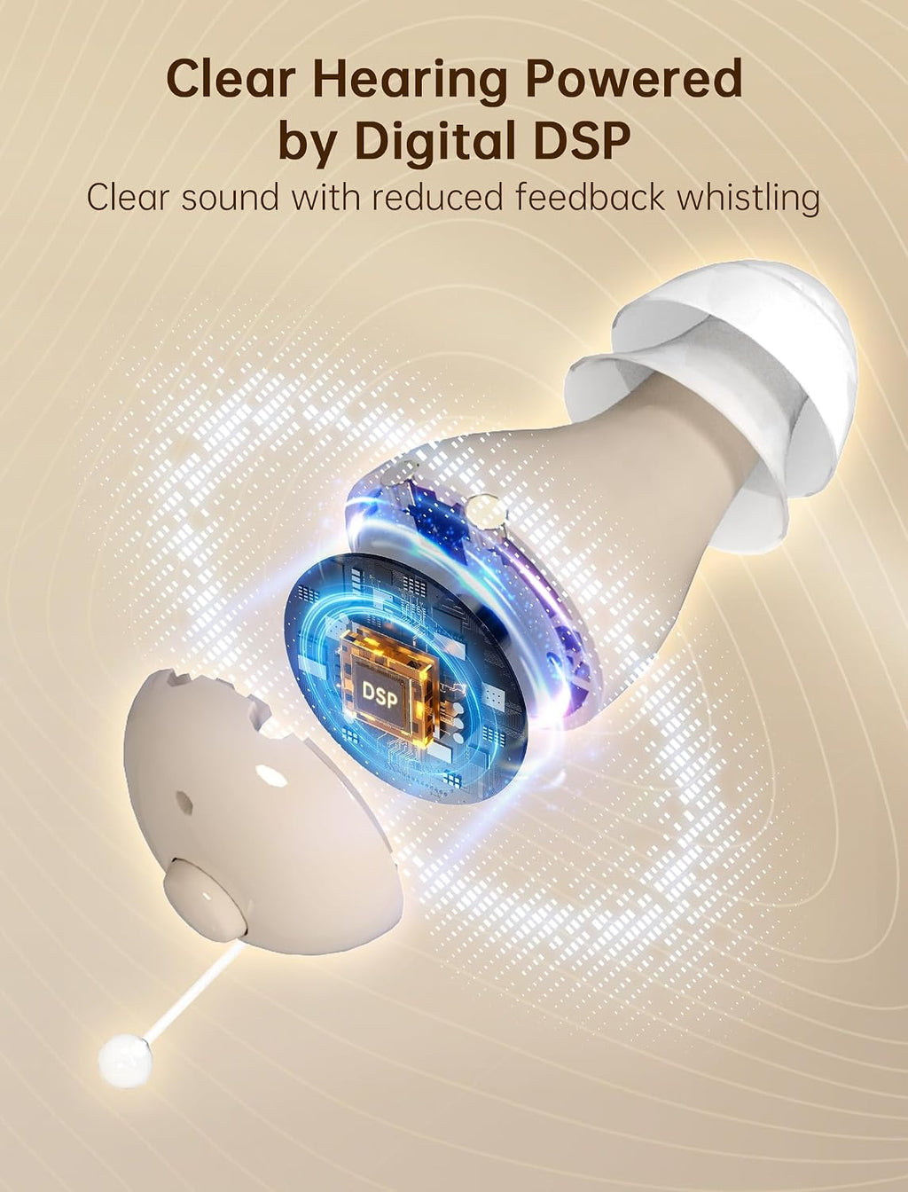 Rechargeable OTC Hearing Aids for Seniors, Digital Hearing Aids with Noise Cancellation & Feedback Suppression