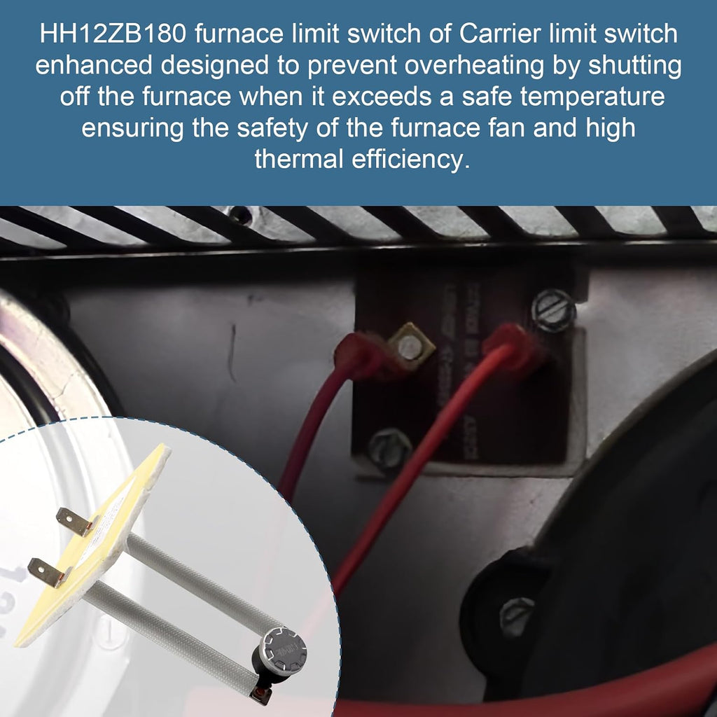 Furnace Limit Switch HH12ZB180 3" for Carrier, Bryant, Payne, Day & Night L180, Auto High Limit Switch for Furnace Fan