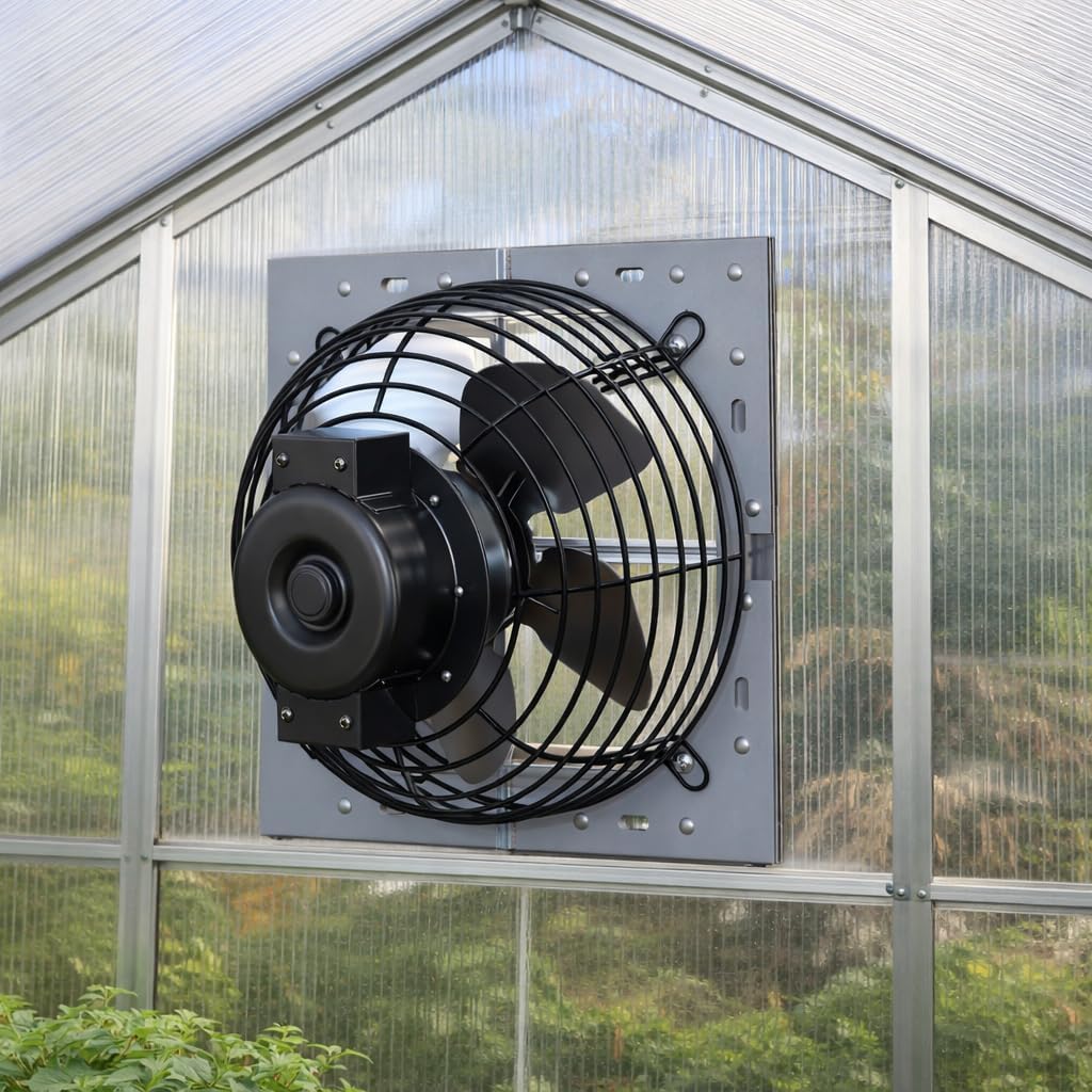 Hessaire 16SF4V75C Exhaust Fan, 16 Inch, 1400 CFM, Shutter Mount, Variable Speed Capable, Corrosion Resistant, Quiet Operating, Fully Assembled