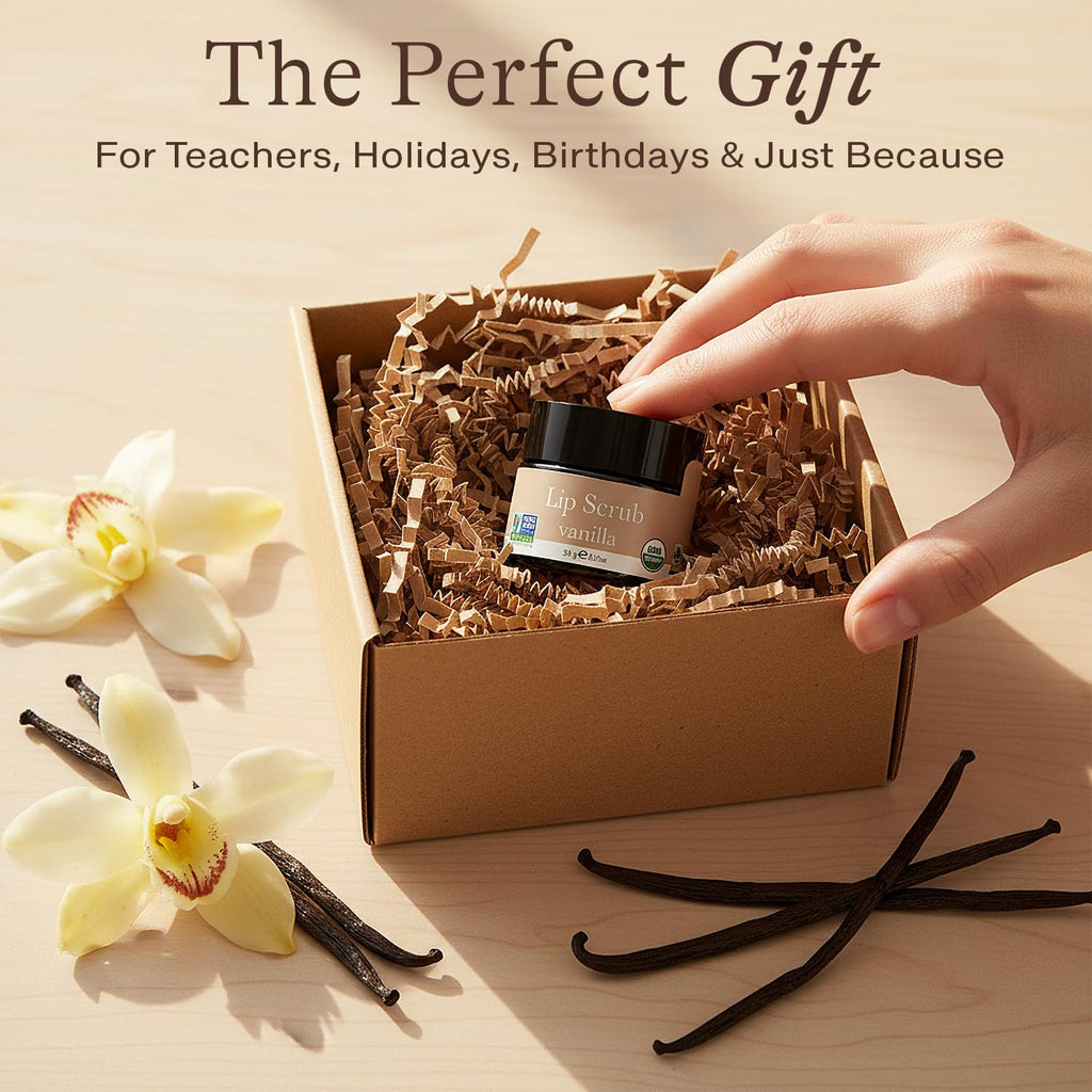 USDA Organic Lip Scrub Vanilla - USA Made with Natural Ingredients