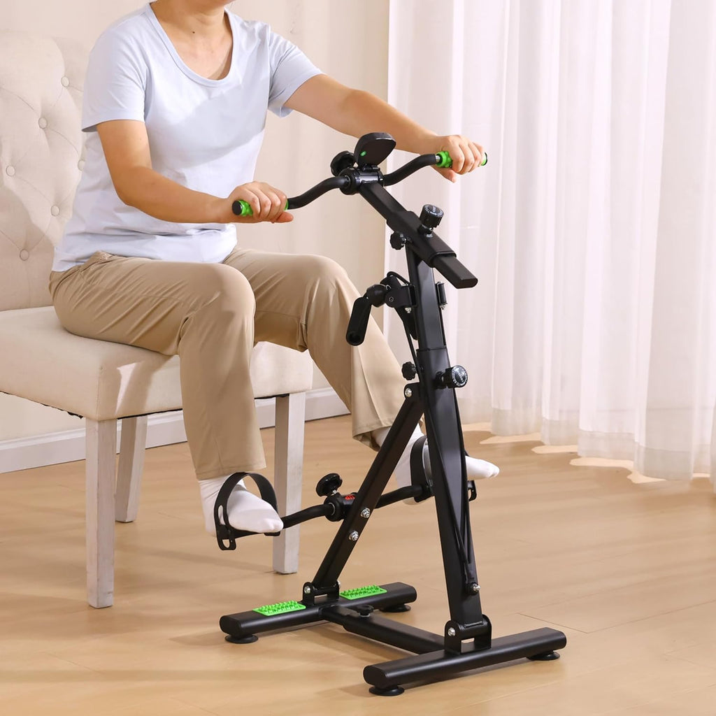 Pedal Exerciser Bike for Seniors, Arm Leg Hand and Knee Elderly Exercise Equipment, Sitting Home Exercise Machine for