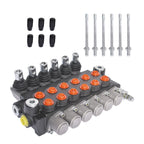 kimllier 6 Spool Hydraulic Valve 13 GPM 3600 PS BSPP Ports Double Acting
