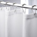 White Shower Curtain Fabric, Waffle Shower Curtains for Bathroom, Cloth Shower Curtain Heavy Duty, Thick Bathroom
