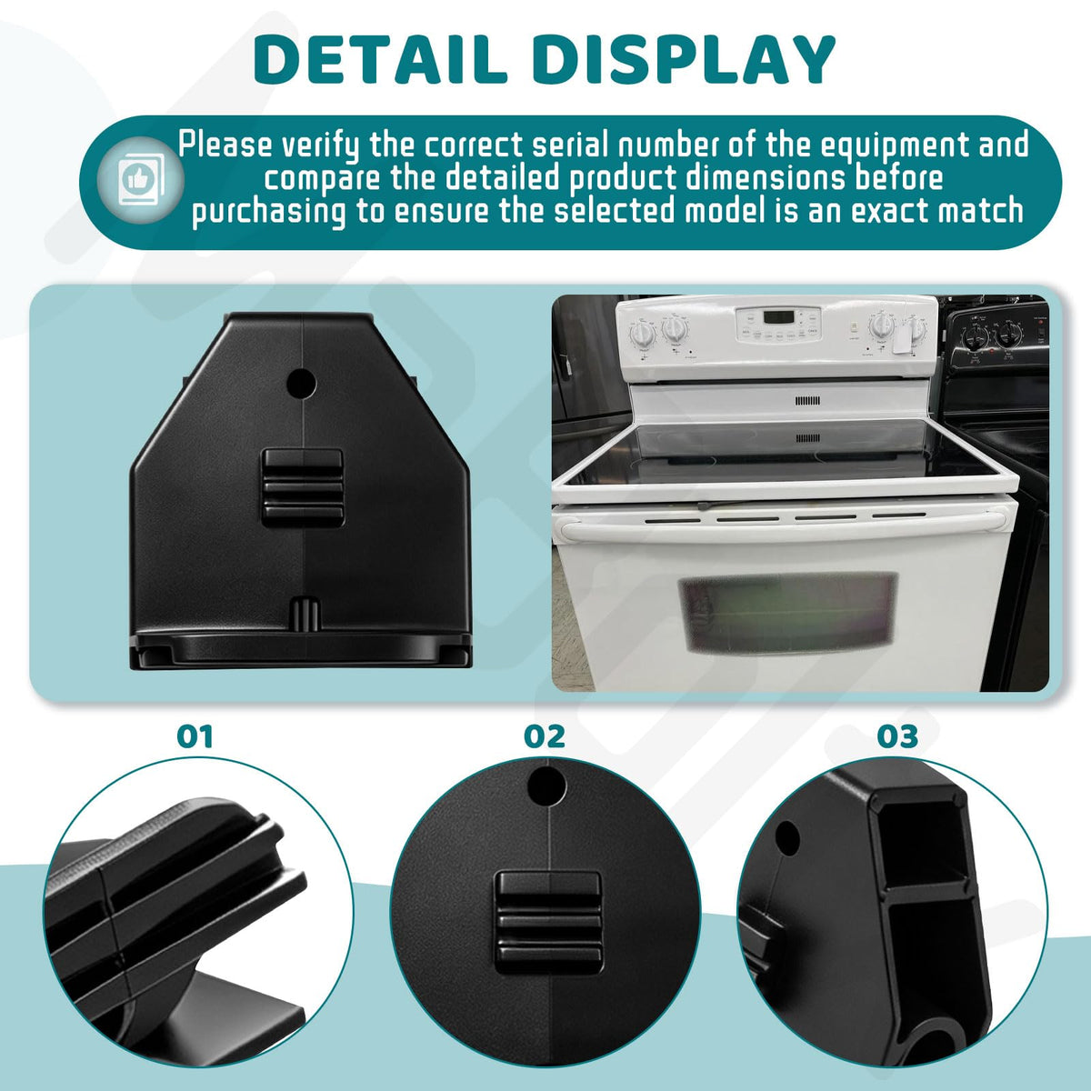 4 Pack W10807828 Range Oven Drawer Glide for Whirl-Pool Stove Models