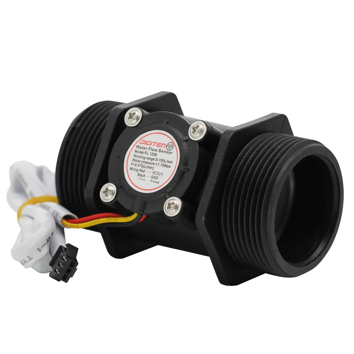 DIGITEN G1.5" Water Flow Sensor, Hall Effect Sensor Flow Meter Flowmeter Control 5-150L/min - Arduino, Raspberry Pi, and Reverse Osmosis Filter Compatible
