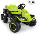 Ride on Tractor with Detachable Trailer, 24V Ride on Toys for Big Kids, Electric Vehicle with Parent Remote, 20°