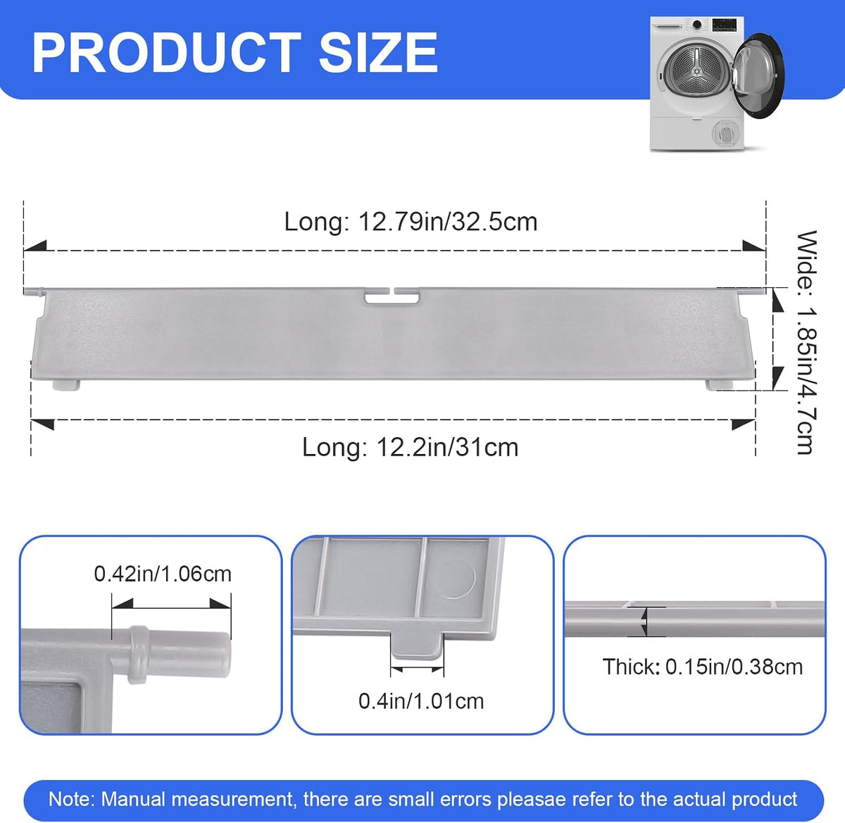 DC63-01140A Dryer Lint Screen Filter Cover Replacement for Samsung, 2PCS