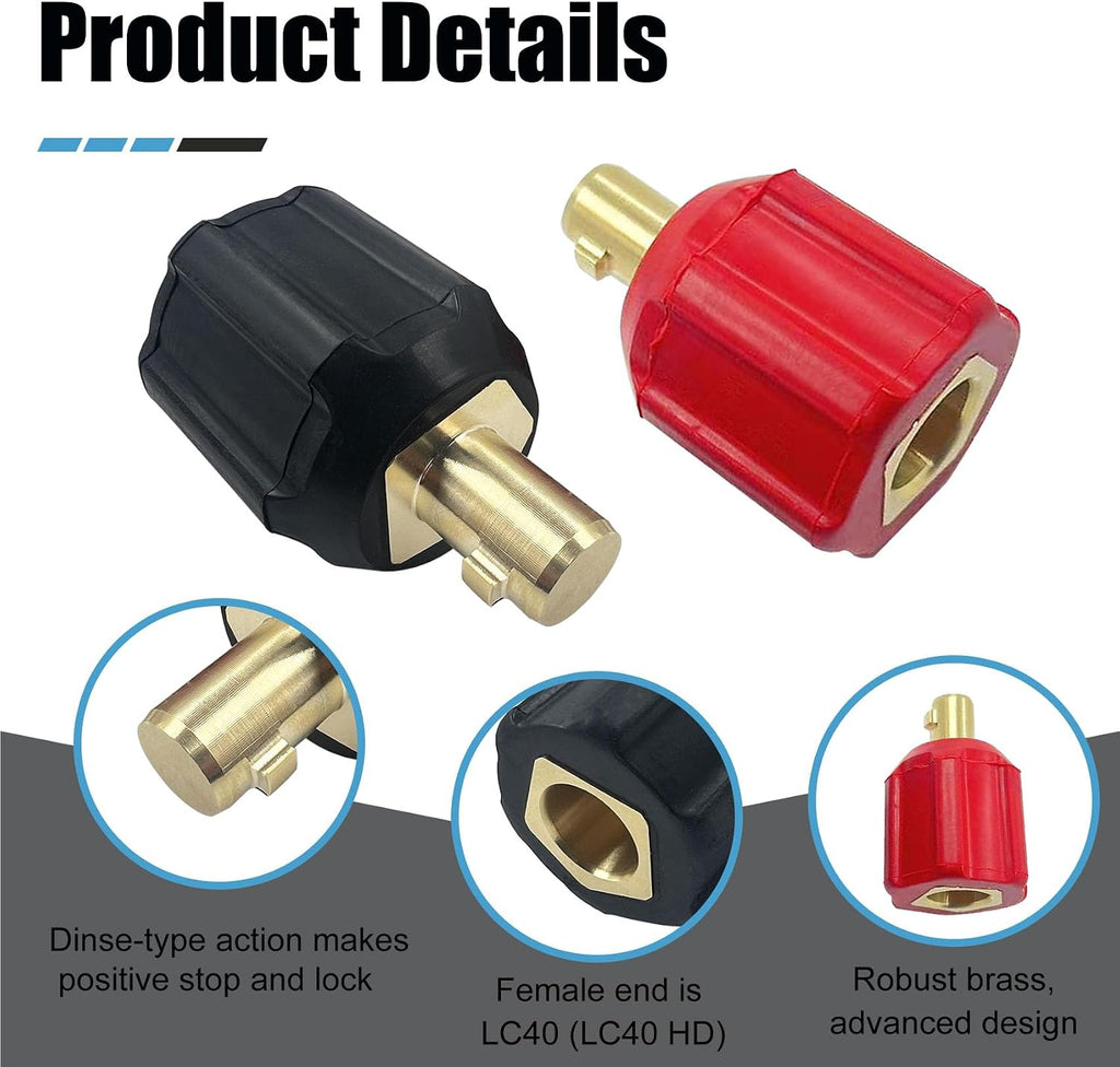 05335 Welding Leads Adapter Set, Dinse-Type Machine Plug Connector, 2 Pack