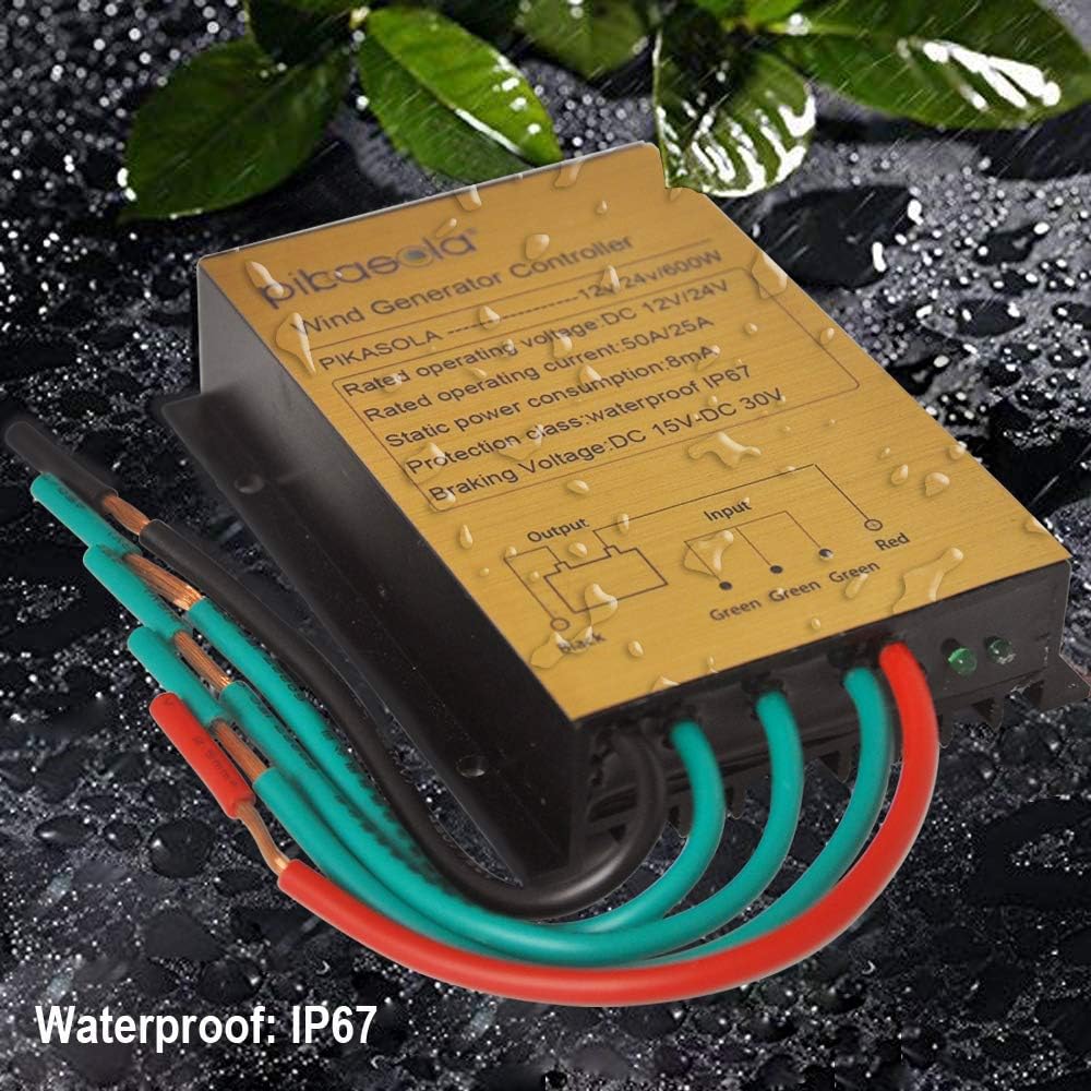 Mini Wind Turbine Generator Controller IP67 Waterproof 12V/24V Automatic Controller for 400W/500W/600W Wind Turbine