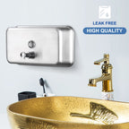 Commercial Soap Dispenser Wall Mount Stainless Steel, Horizontal