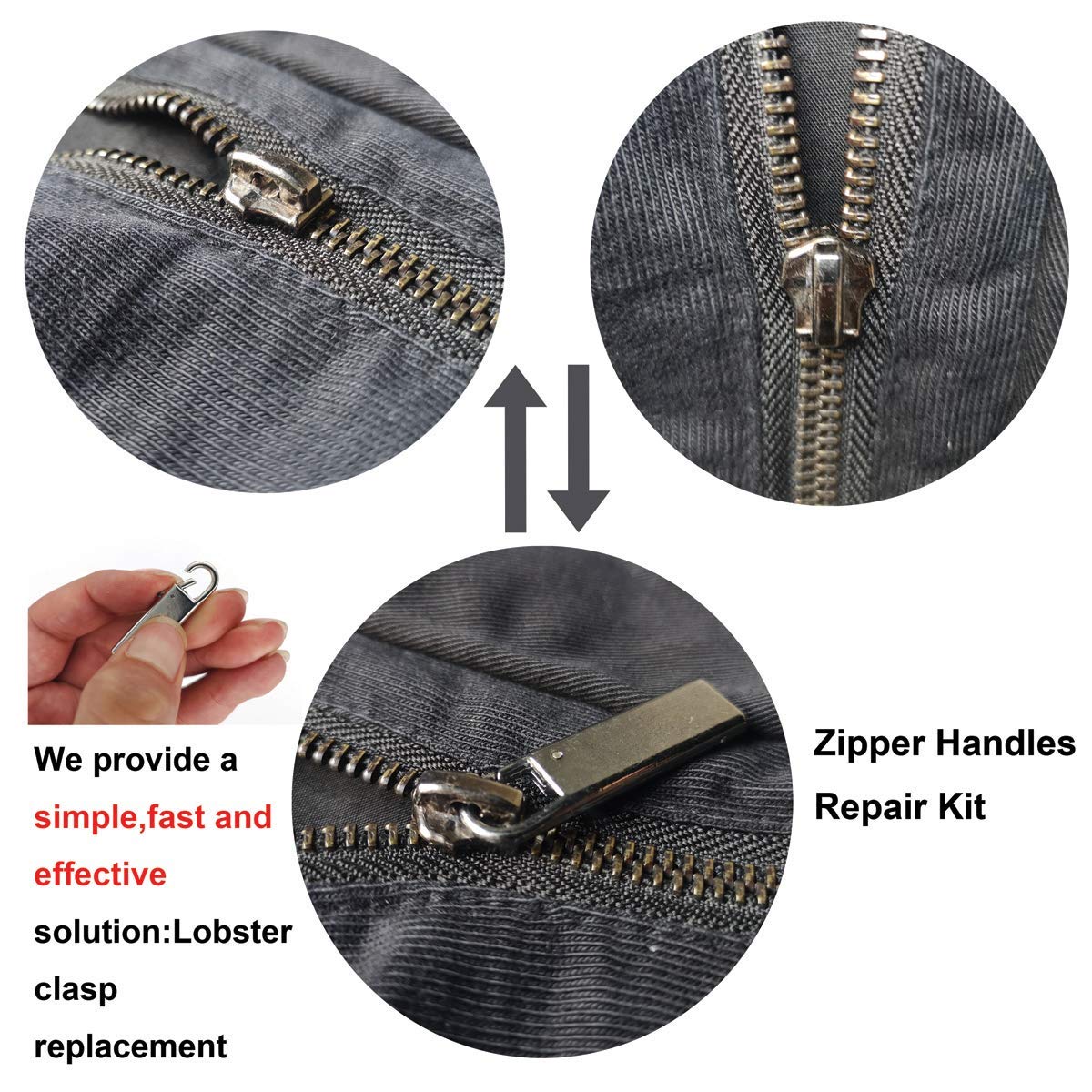 Metal Zipper Pull Replacement for Suitcases Luggage