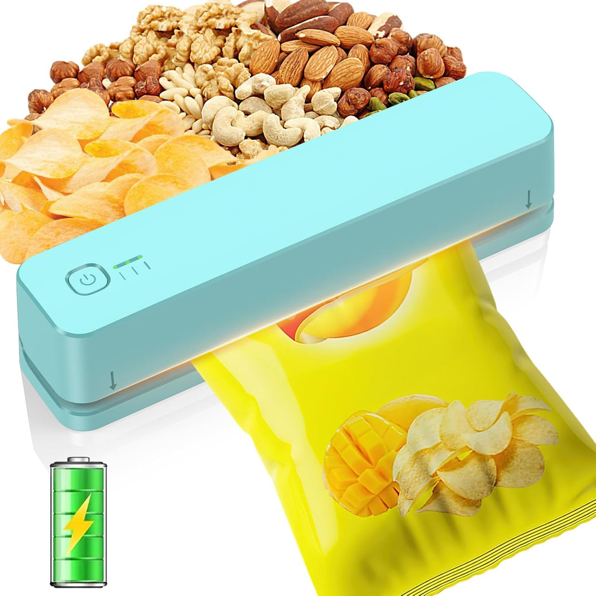 Bag Sealer, 3000mAh Rechargeable Mini Bag Sealer with 6.2" Heating Strip, Heat Seal Portable 3 Adjustable Gears Quick