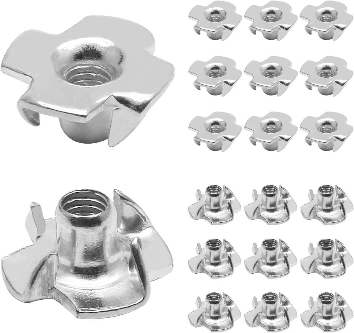 M4 x 7mm T-Nuts, Four Pronged Nut