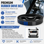3 Pack 135J6 Planer Drive Belt for Ryobi Delta Ridgid Craftsman