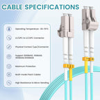 6 Pack 1M/3ft LC to LC Fiber Patch Cable OM3 Multimode