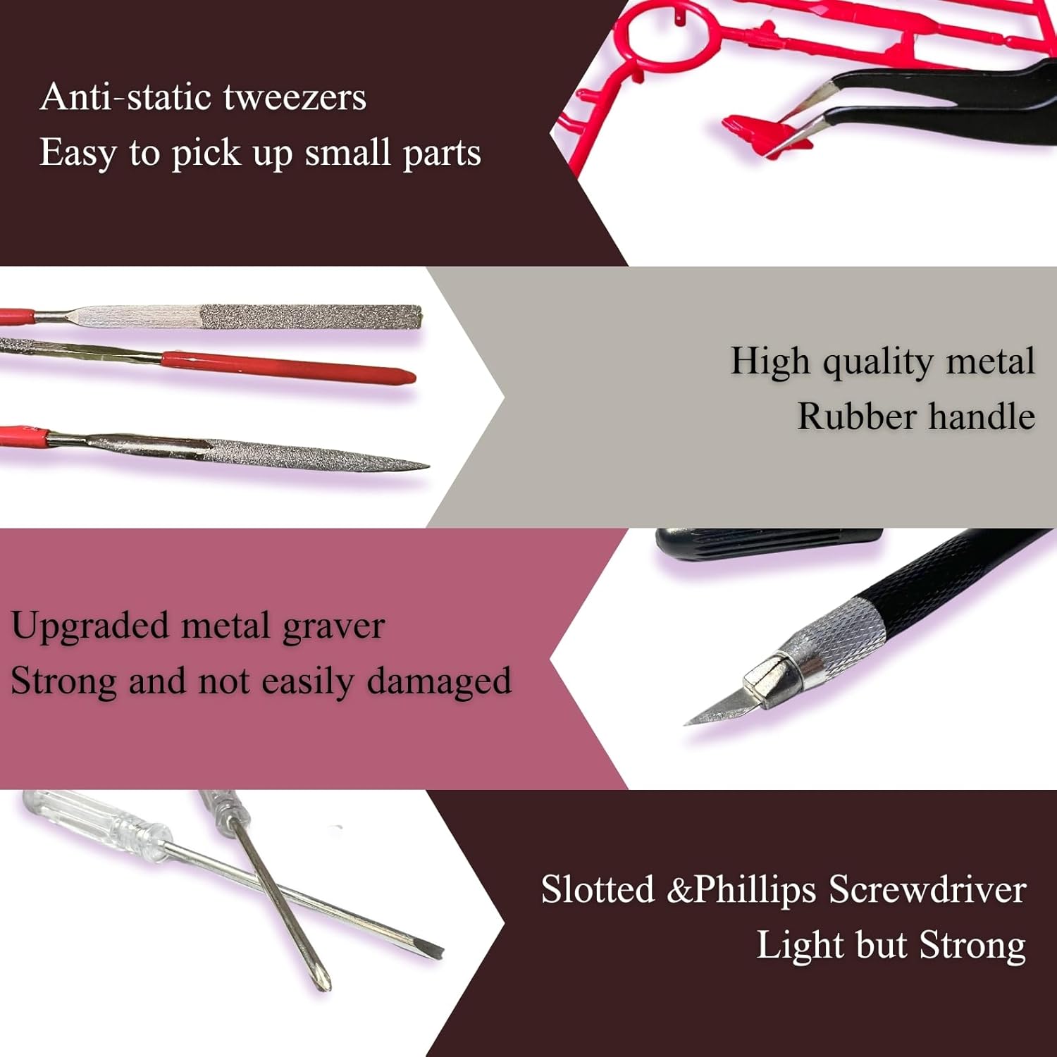 Gundam Model Tool Kit, 28pcs Adult Hobby Tools Set, Modeler Basic Tools Craft Set for Cars,RV, Airplanes, Buildings