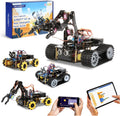 Robotics for Kids Ages 12-16, ACEBOTT 4 in 1 Smart Robot Arm with 5DOF + Tank Car, STEM Toys Coding Kit Compatible