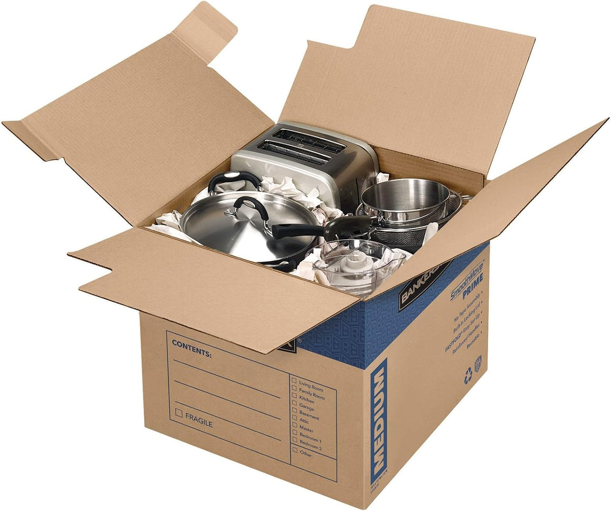 8-Pack Medium Prime HD Moving Boxes with Reinforced Handles
