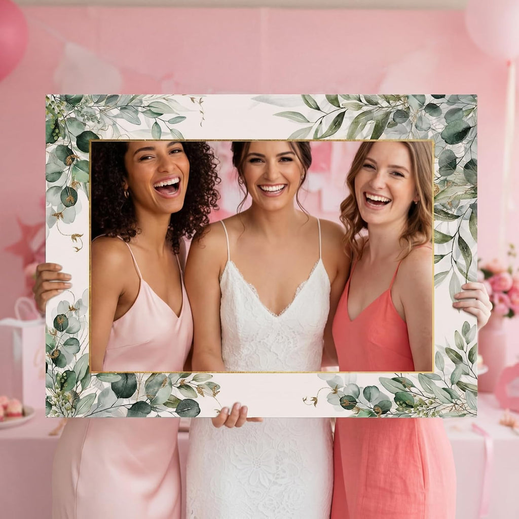 32 x 24 Inch Large Wedding Photo Booth Props Frame, Eucalyptus