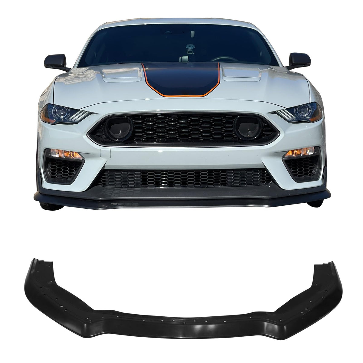 Fit 2021-2023 Ford Mustang Mach 1 Coupe Front Bumper Lip Matte Black