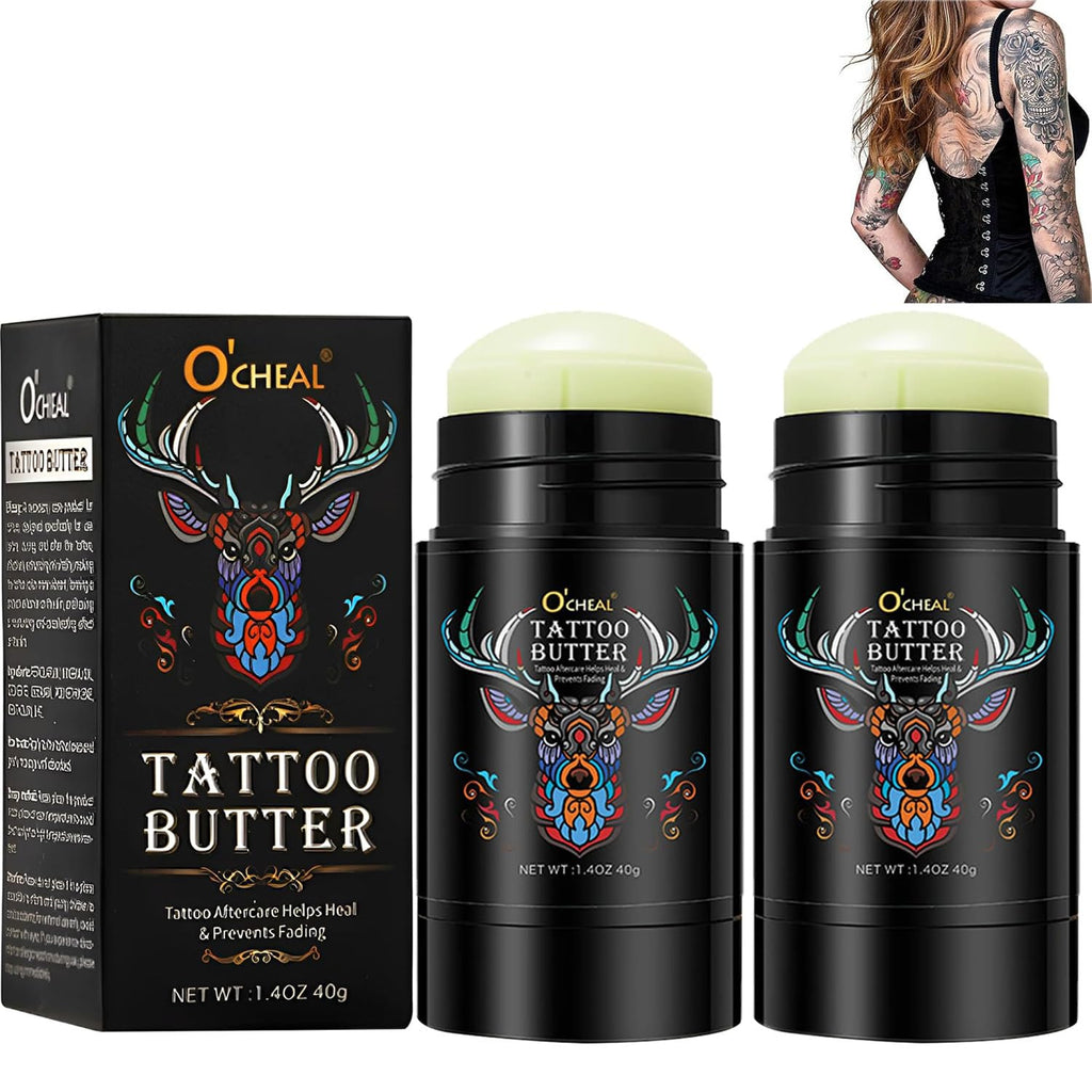 Tattoo Aftercare Butter Balm,Natural Organic Tattoo Cream Moisturizer for Old & New Tattoos Healing Brightener Color