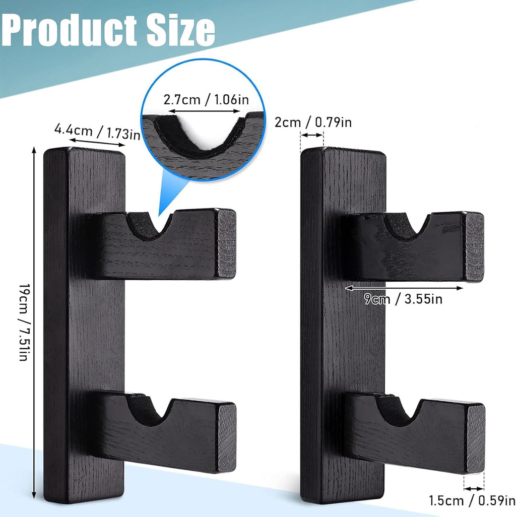 Pool Stick Holder Wall Mount Pool Stick Rack Billiard Cue Racks | Solid wood, horizontal display and storage of 2