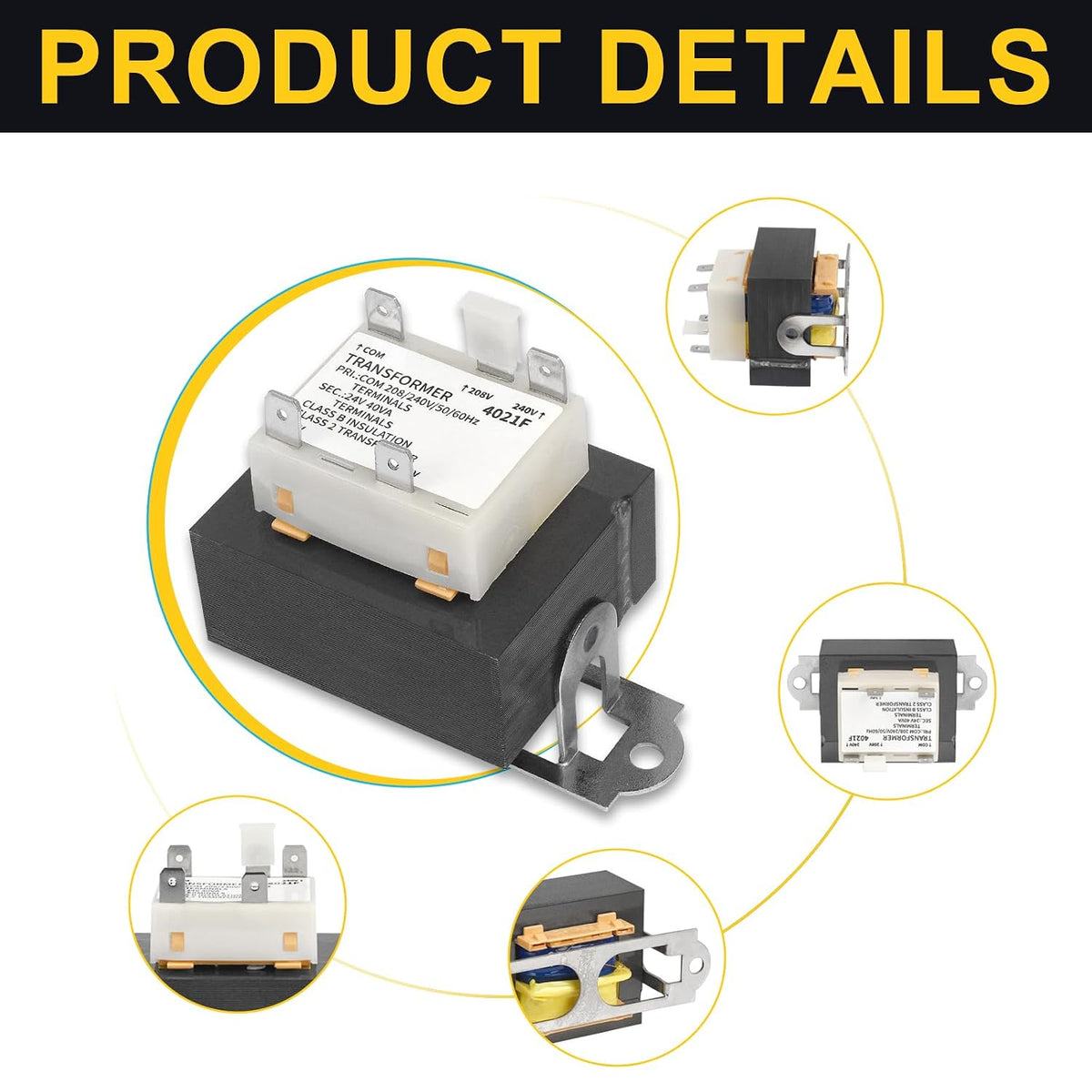 DFD 0130M00138S 240V to 24V Transformer Compatible with Goodman Amana B1141643, B11416-43, PF40224 40VA Furnace Transformers - 208/240 Vto 24 Volt