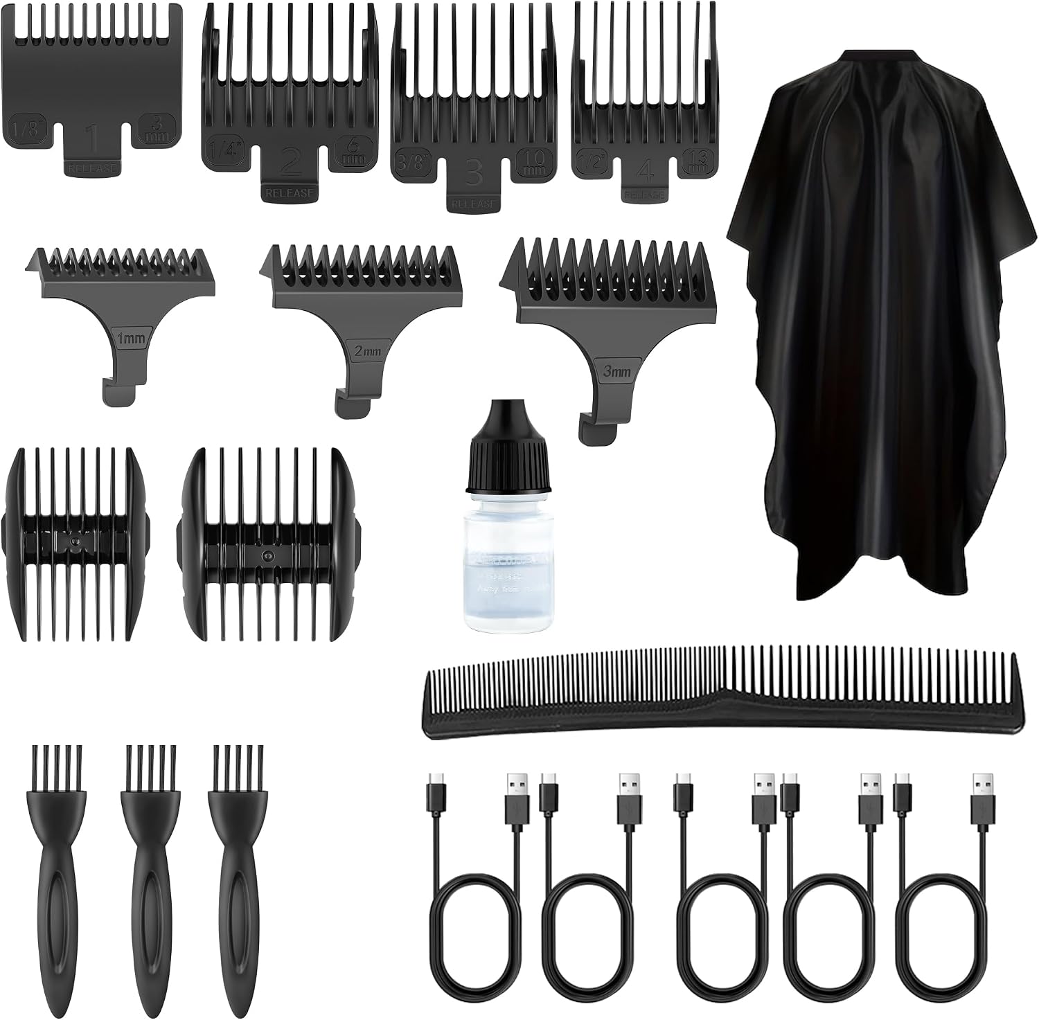5-in-1 Hair Clippers for Men & Body Groomers White LED Display Cordless Clippers Set Beard Trimmer for Men Foil