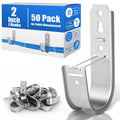 50 Pack 2 Inch J Hooks for Cabling, Galvanized Steel Cable Supports