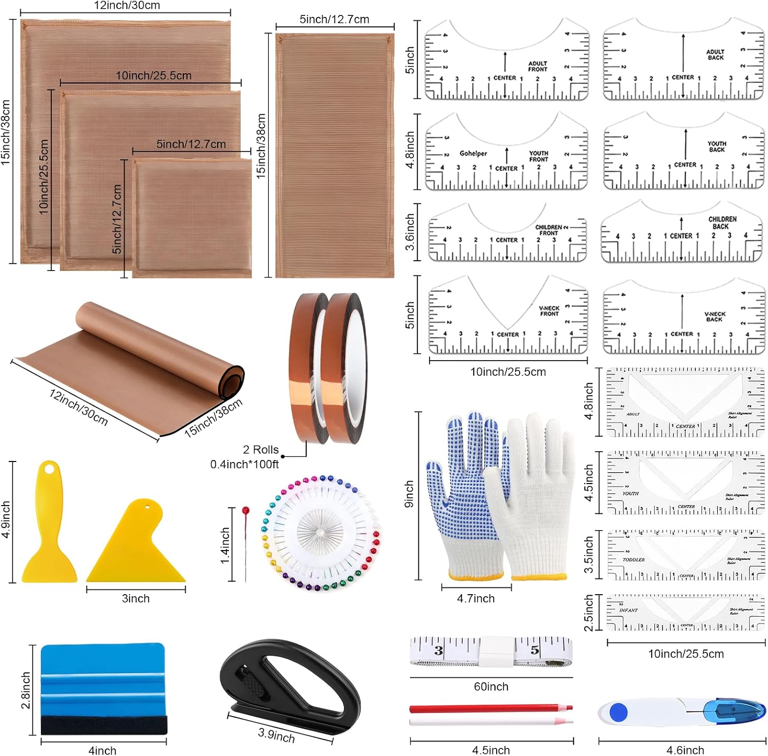 All-in-One Heat Press Pillow Set: Pressing Pillow, Teflon Sheets for Heat Press, Sublimation Accessories, T-Shirt