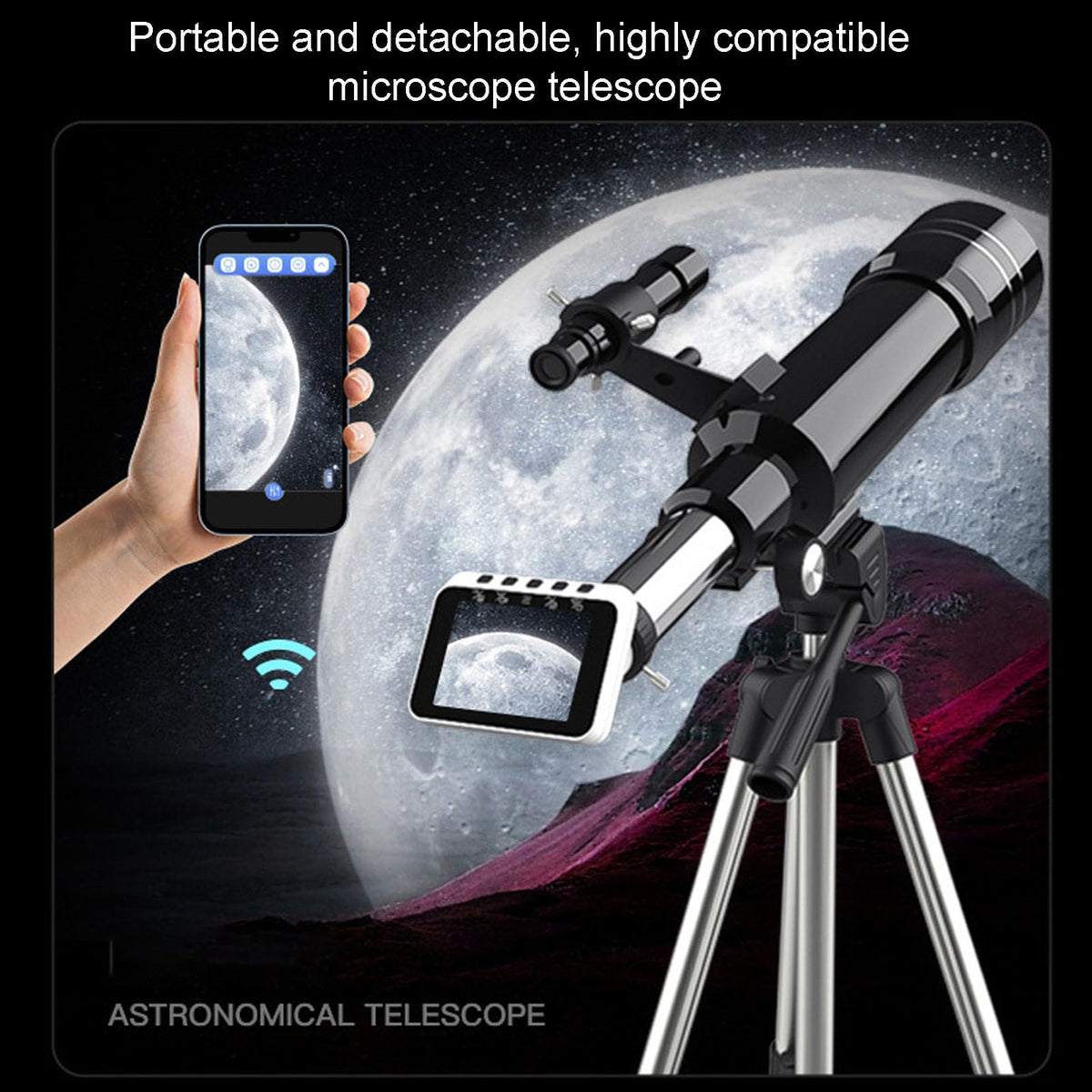 WiFi Telescope Camera Digital Eyepiece, 2.8in Display 1080P HD Video Live View, Wireless Astronomy Camera for