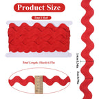 20-34mm Width 5 Yards Red Rick Rack, Rick Rack Trim for Sewing