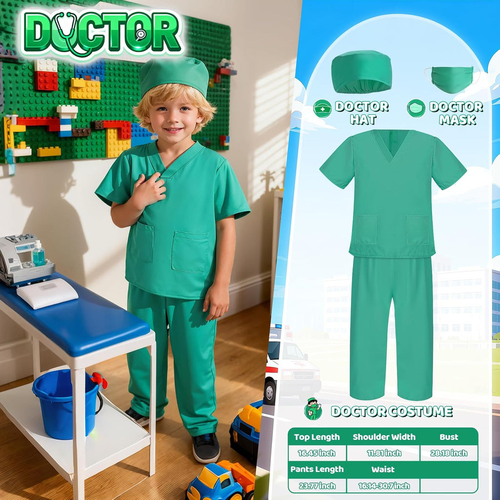 Toddler Dress up Clothes for Play, Kids Role Play Costumes 4 In 1 Set