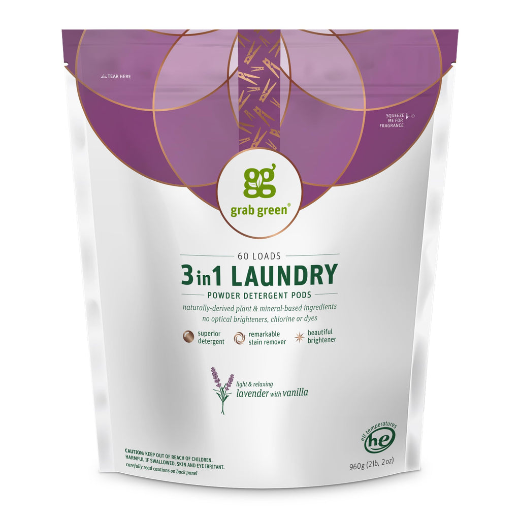 3-in-1 Laundry Detergent Pods, 60 Count, Lavender + Vanilla