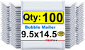 9.5x14.5 Inch White Poly Bubble Mailers #4, 100-Pack Large Padded Envelopes, Self-Seal Polybubble Shipping Bags for