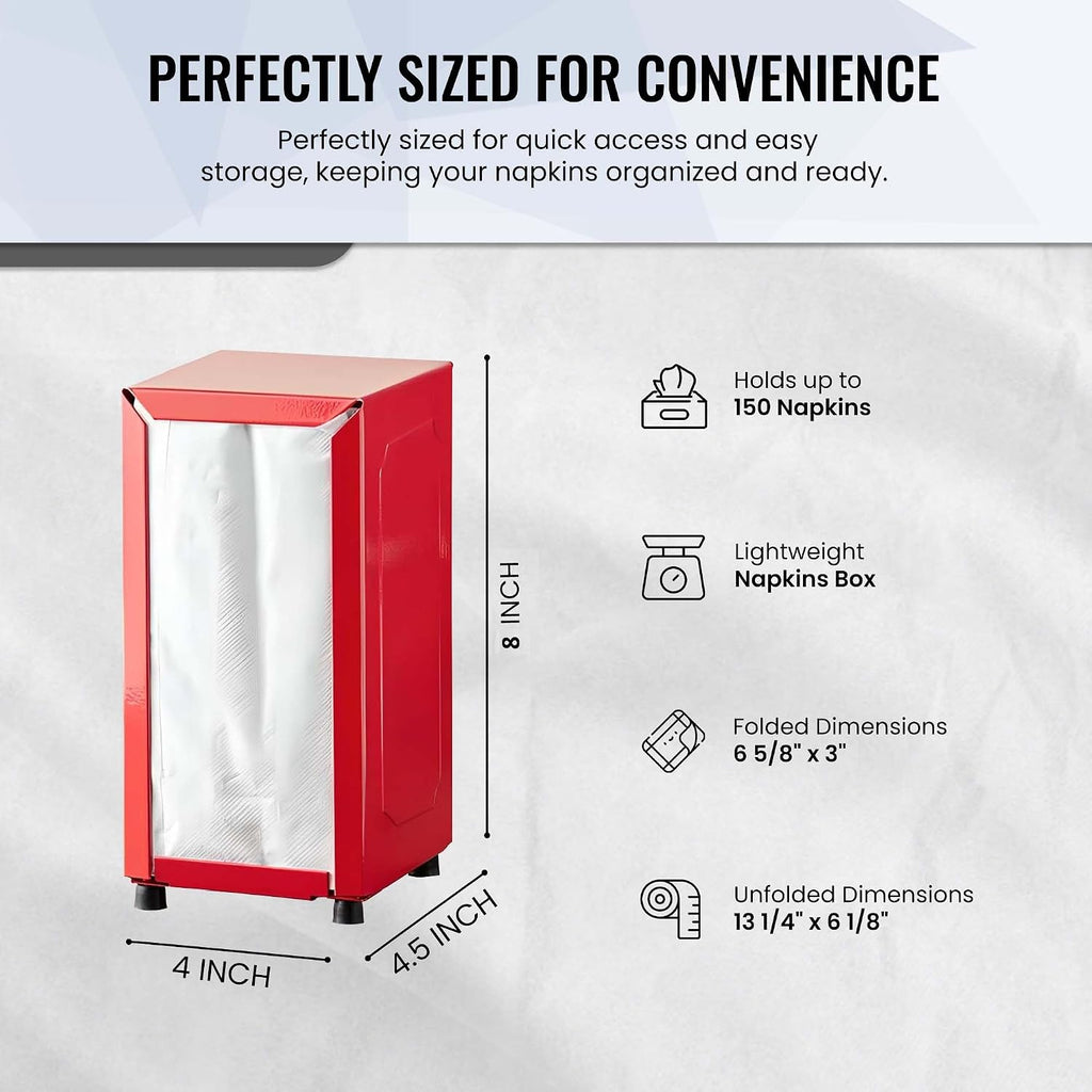 Tall-Fold Two-Sided Napkin Dispenser | Red