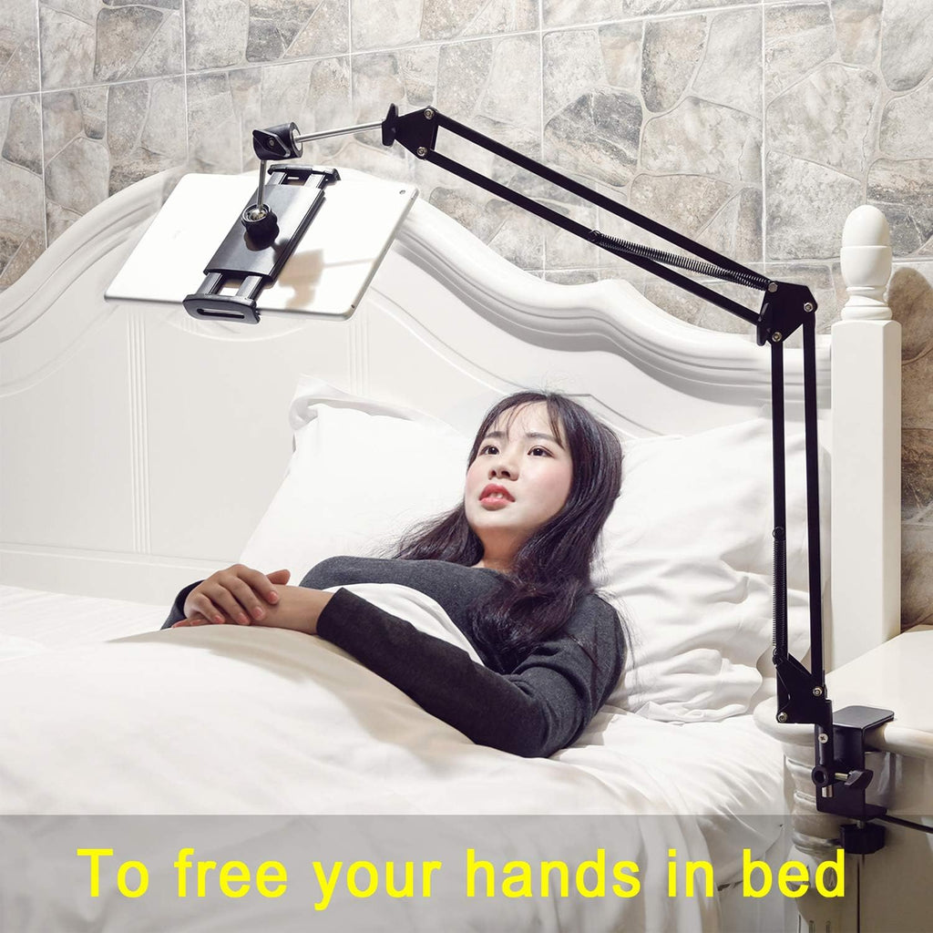 Tablet Stand for Bed,360 Degree Rotating Bed Tablet Mount Holder Stand with Aluminum Arm for iPad,iPhoneXS,N-Switch