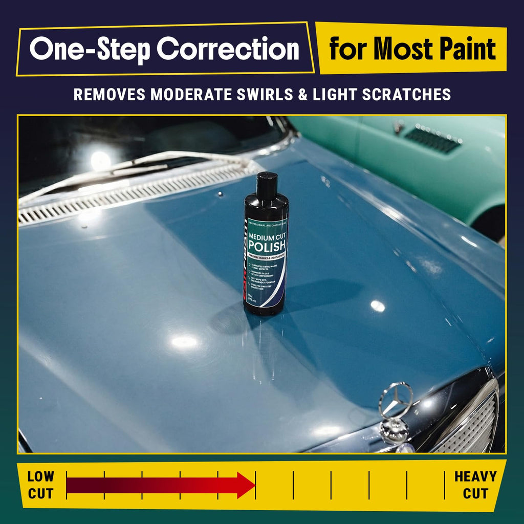 Medium Cut Polish – Car Scratch Remover & Swirl Remover – Polishing Compound Restores Gloss & Clarity – One-Step