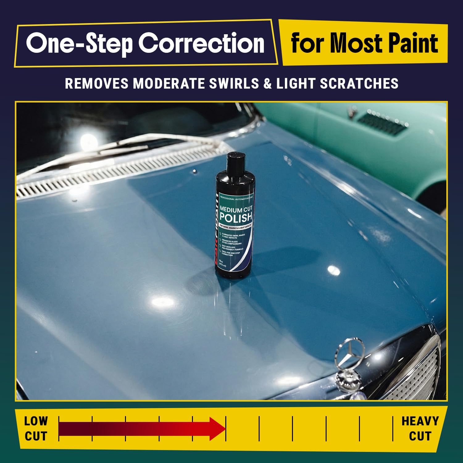 Medium Cut Polish – Car Scratch Remover & Swirl Remover – Polishing Compound Restores Gloss & Clarity – One-Step