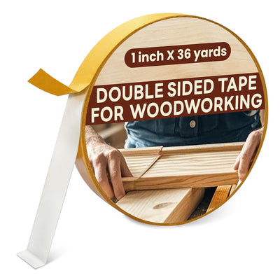Double Sided Tape for Woodworking 1-Inch by 36 Yards(1roll for Wood Template Removable Woodworker’s Tape Strong