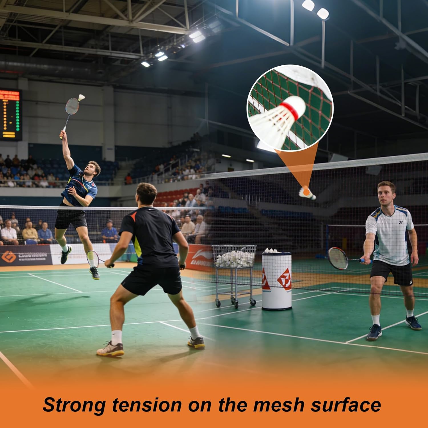 Adjustable Volleyball Badminton Net System with Wheels, 4 Height Settings 5ft-6.9ft | Heavy-duty steel frame dual