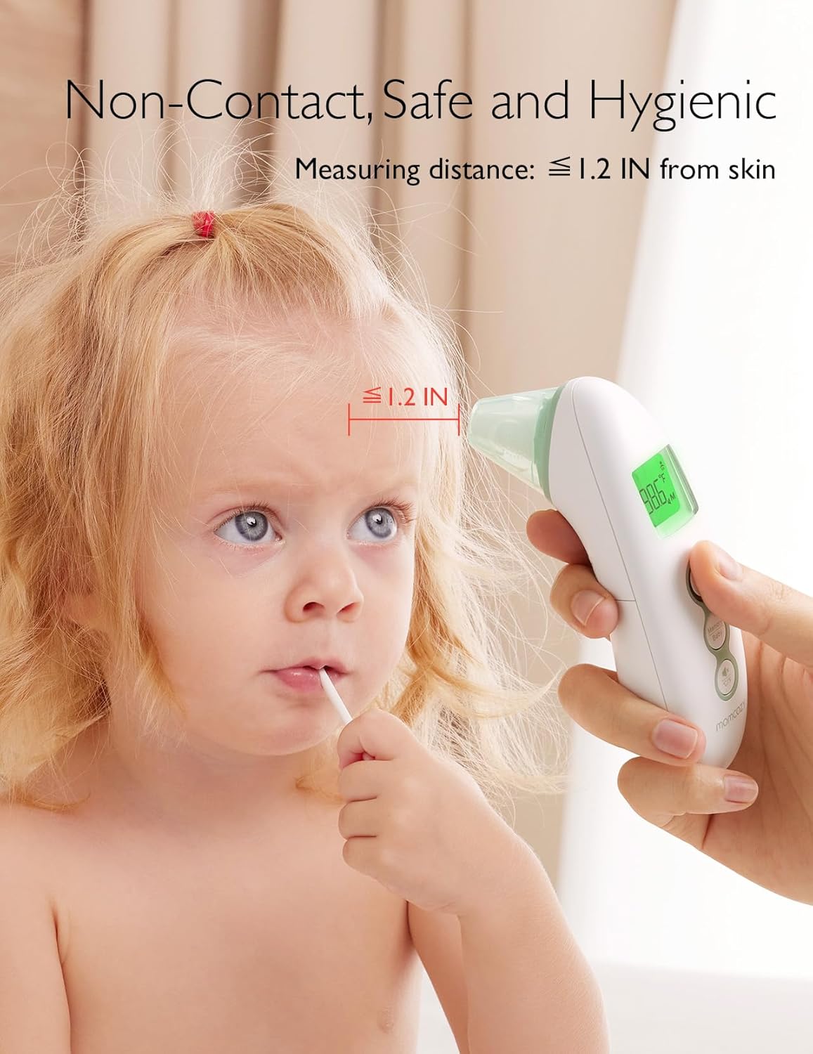 Non-Contact Forehead and Ear Thermometer, Digital Infrared Thermometer for Adults and Kids, with Child Mode, Fever